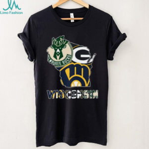 Milwaukee Bucks Packers Brewers State Map T Shirt Recovered Milwaukee Bucks Packers Brewers State Map T Shirt Recovered