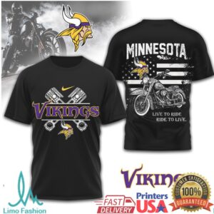 Minnesota Vikings Official NFL Biker 3D Shirt