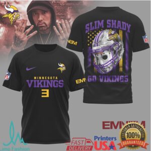 Minnesota Vikings Official NFL Eminem Fan 3D Shirt Minnesota Vikings Official NFL Eminem Fan 3D Shirt