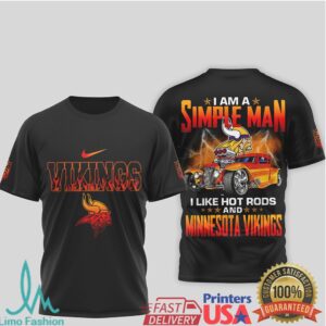 Minnesota Vikings Official NFL Hot Rods 3D Shirt Minnesota Vikings Official NFL Hot Rods 3D Shirt