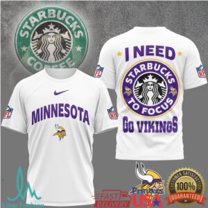 Minnesota Vikings Official NFL Starbucks Fan 3D Shirt