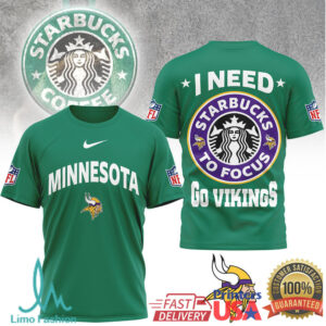 Minnesota Vikings Official NFL Starbucks Fan 3D Shirt