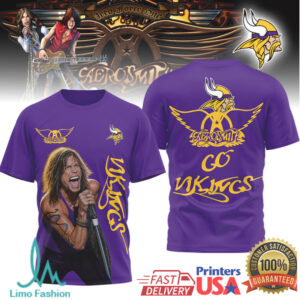 Minnesota Vikings Official NFL and Aerosmith 3D Shirt