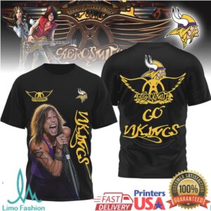 Minnesota Vikings Official NFL and Aerosmith 3D Shirt