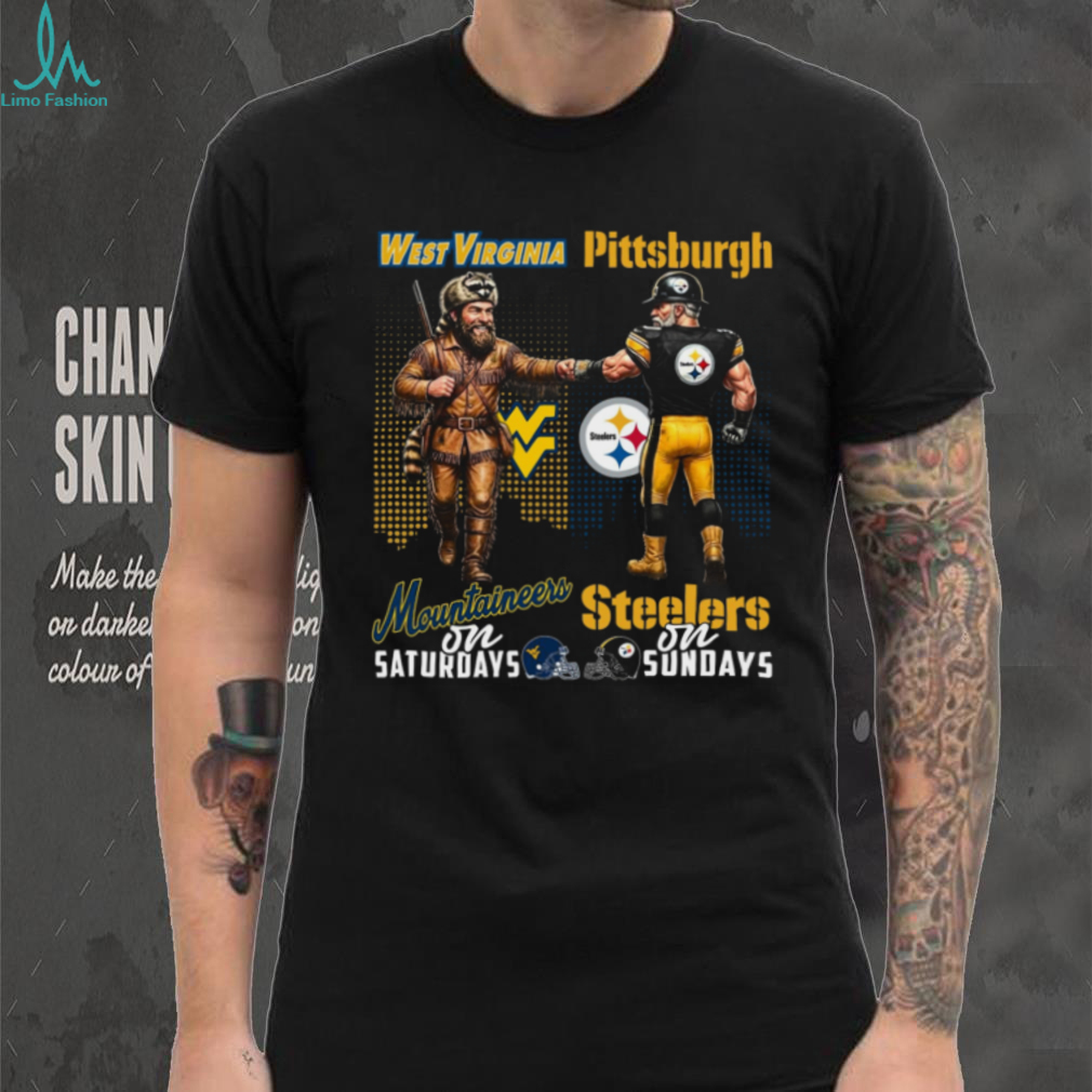 Mountaineers on Saturdays, Steelers on Sundays Tee Mountaineers on Saturdays, Steelers on Sundays Tee