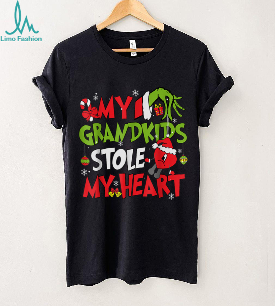 My Grandkids Stole My Heart Christmas Xmas Family Matching T Shirt My Grandkids Stole My Heart Christmas Xmas Family Matching T Shirt