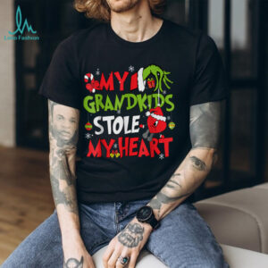 My Grandkids Stole My Heart Christmas Xmas Family Matching T Shirt