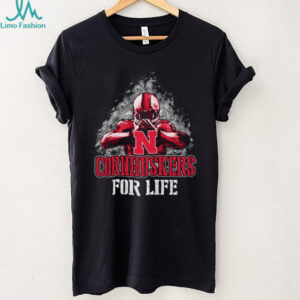 Nebraska Cornhuskers 'For Life' Football T Shirt, Black