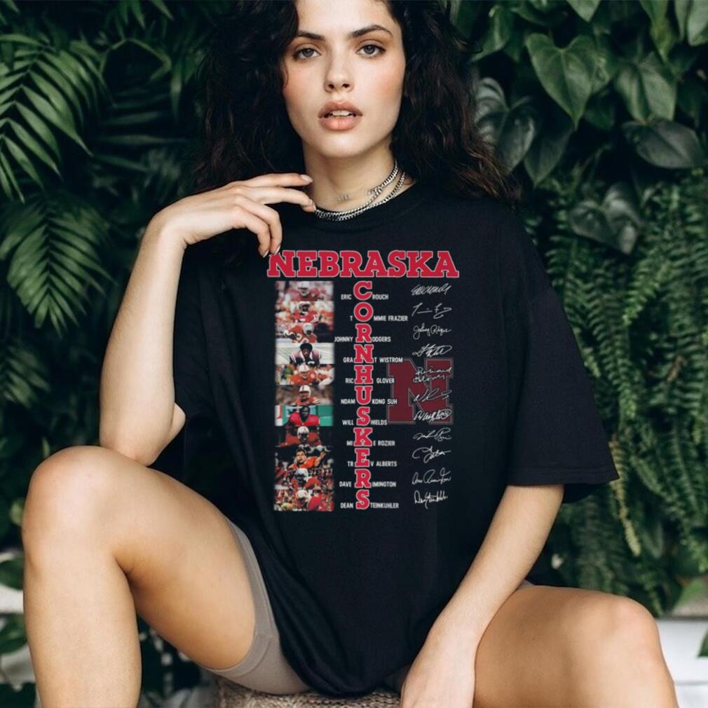 Person wearing Nebraska Cornhuskers Legends Autograph Black T Shirt