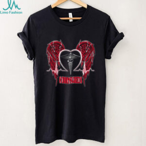 Nebraska Cornhuskers Nurse Wings Heartbeat T Shirt