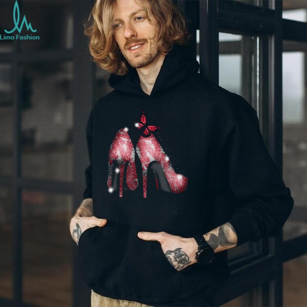 Nebraska Cornhuskers Red Glitter High Heels Graphic T Shirt Nebraska Cornhuskers Red Glitter High Heels Graphic T Shirt