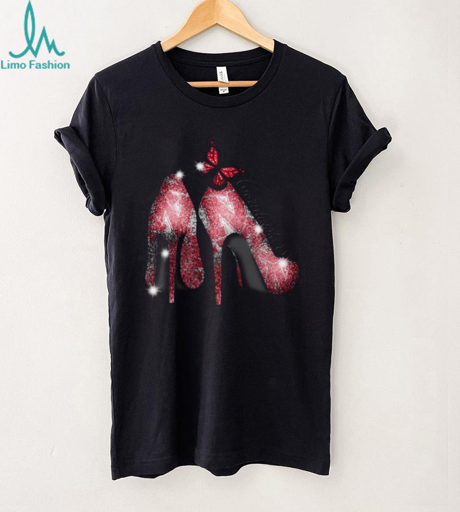 Nebraska Cornhuskers Red Glitter High Heels Graphic T Shirt Nebraska Cornhuskers Red Glitter High Heels Graphic T Shirt