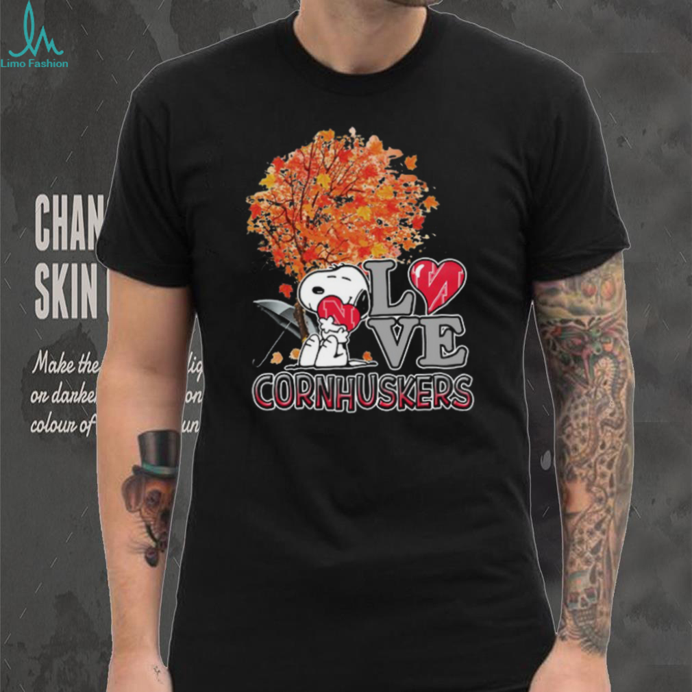 Nebraska Cornhuskers Snoopy LOVE Fall T Shirt Nebraska Cornhuskers Snoopy LOVE Fall T Shirt