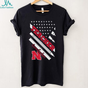 Nebraska Cornhuskers Teacher American Flag T Shirt