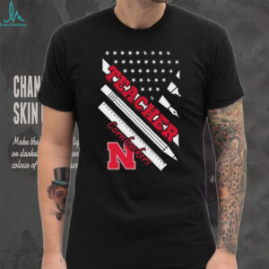 Nebraska Cornhuskers Teacher American Flag T Shirt
