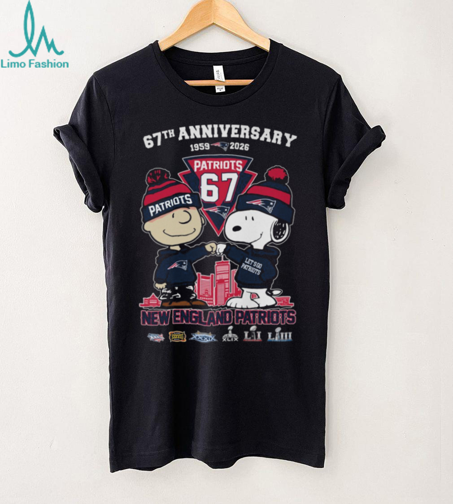 New England Patriots 67th Anniversary Peanuts Charlie Brown & Snoopy T Shirt New England Patriots 67th Anniversary Peanuts Charlie Brown & Snoopy T Shirt