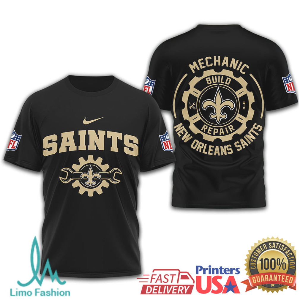 New Orleans Saints Official NFL Mechanic 3D Shirt New Orleans Saints Official NFL Mechanic 3D Shirt
