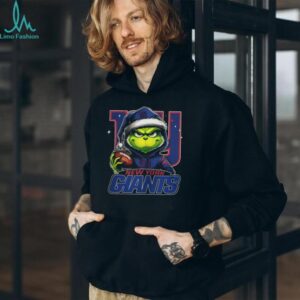 New York Giants Grinch Santa Hat Football T Shirt