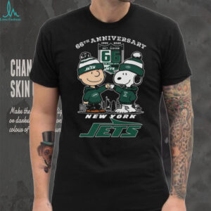 New York Jets 66th Anniversary Peanuts Character T Shirt New York Jets 66th Anniversary Peanuts Character T Shirt