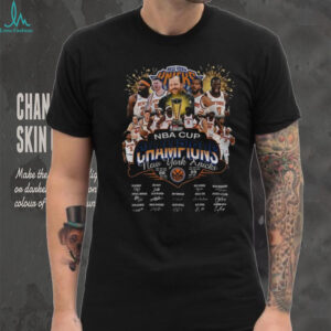 New York Knicks NBA Cup Champions 2025 Las Vegas signatures shirt