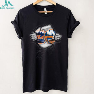 New York Mets & Islanders It's In My DNA Ripped T Shirt