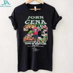 Official John Cena 23 Years of Wrestling 2002 2025 Thank You For The Memories T Shirt