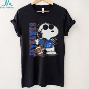 Official Kansas Jayhawks Mascot & Snoopy Collab T Shirt