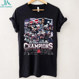 Official New England Patriots 2025 AFC East Division Champions T Shirt Official New England Patriots 2025 AFC East Division Champions T Shirt