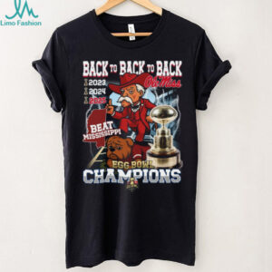 Ole Miss Back to Back to Back Egg Bowl Champions T Shirt