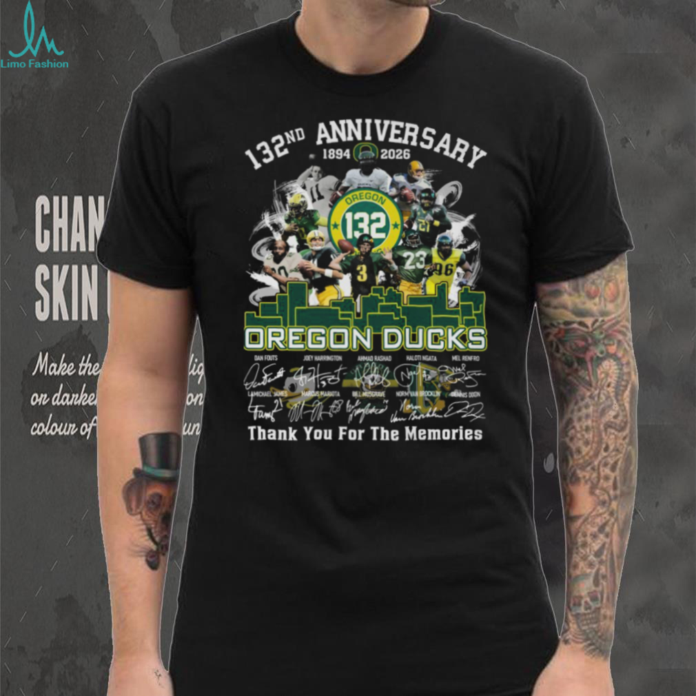 Oregon Ducks 132nd Anniversary 1894 2026 Signatures Shirt Oregon Ducks 132nd Anniversary 1894 2026 Signatures Shirt