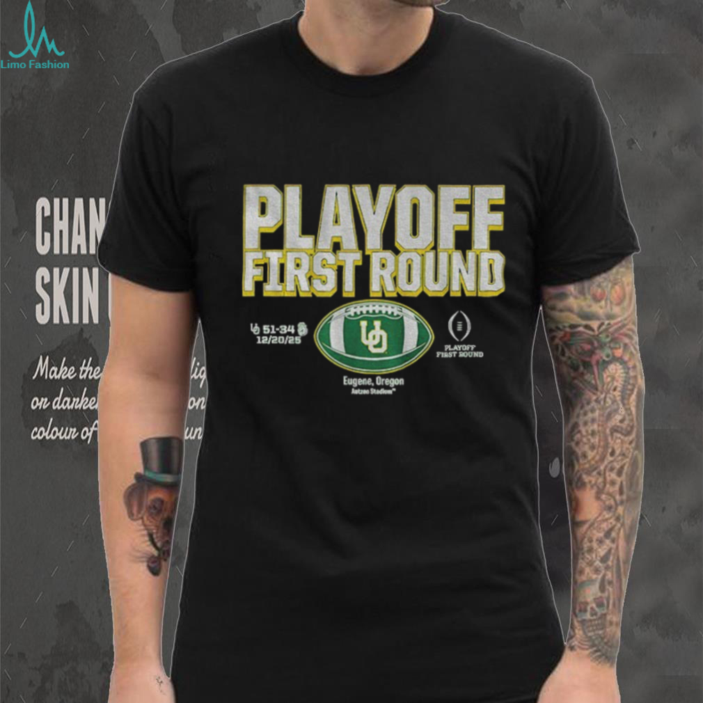 Oregon Ducks Football 2025 CFP Playoff First Round winner shirt Oregon Ducks Football 2025 CFP Playoff First Round winner shirt