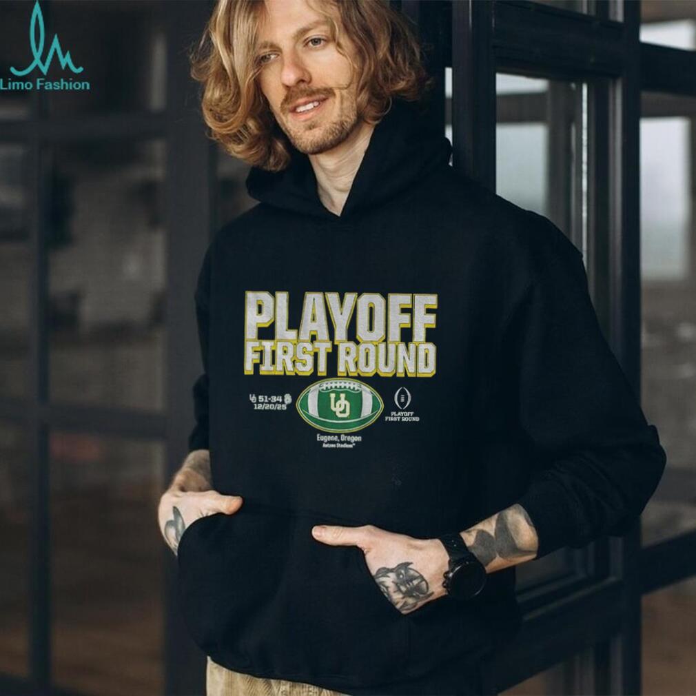Oregon Ducks Football 2025 CFP Playoff First Round winner shirt Oregon Ducks Football 2025 CFP Playoff First Round winner shirt