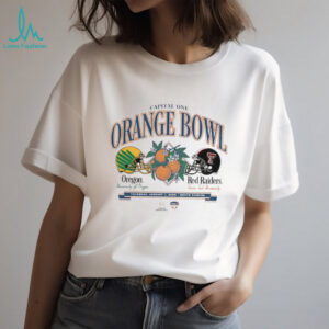 Oregon Ducks vs Texas Tech Red Raiders Football helmet Capital One Orange Bowl 2026 shirt