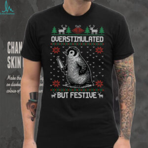 Overstimulated But Festive Penguin Christmas Xmas Pajama Sweatshirt
