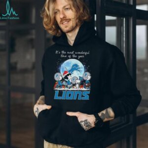 Peanuts Gang Detroit Lions 'Most Wonderful Time' Christmas T Shirt
