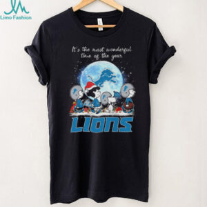 Peanuts Gang Detroit Lions 'Most Wonderful Time' Christmas T Shirt