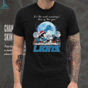 Peanuts Gang Detroit Lions 'Most Wonderful Time' Christmas T Shirt