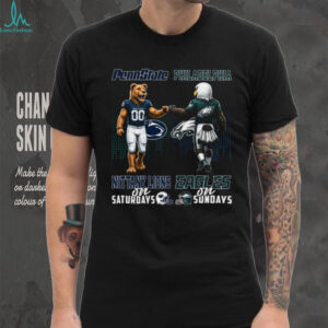 Penn State Nittany Lions & Philadelphia Eagles Saturdays on Sundays T Shirt Penn State Nittany Lions & Philadelphia Eagles Saturdays on Sundays T Shirt