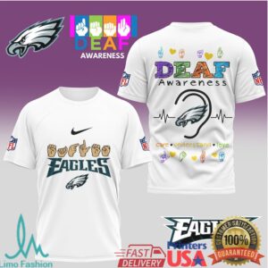 Philadelphia Eagles Official NFL Deaf Awareness 3D Shirt Philadelphia Eagles Official NFL Deaf Awareness 3D Shirt