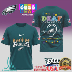 Philadelphia Eagles Official NFL Deaf Awareness 3D Shirt