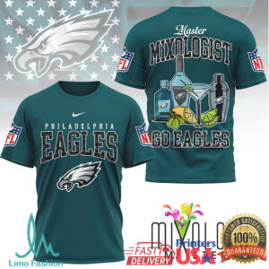 Philadelphia Eagles Official NFL Mixologist Fan 3D Shirt