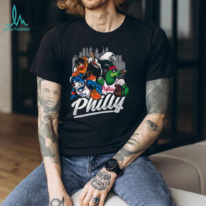 Philadelphia Sports Teams Mascot Skyline T Shirt Recovered