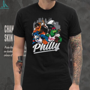 Philadelphia Sports Teams Mascot Skyline T Shirt Recovered