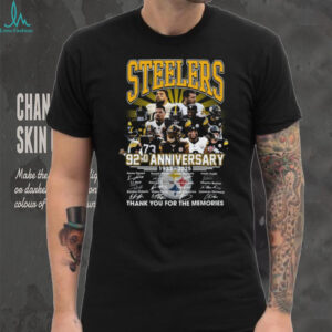 Pittsburgh Steelers 92nd Anniversary 1933 2025 Roster Signatures T Shirt Pittsburgh Steelers 92nd Anniversary 1933 2025 Roster Signatures T Shirt