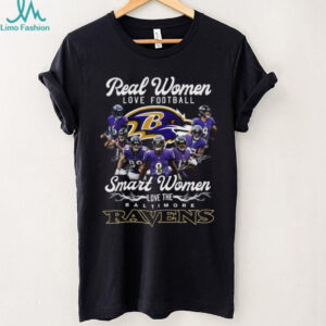 Real Women Love Football Smart Women Love The Baltimore Ravens T Shirt