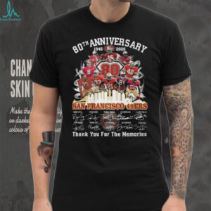 San Francisco 49ers 80th Anniversary 1946 2026 Players Signatures T Shirt