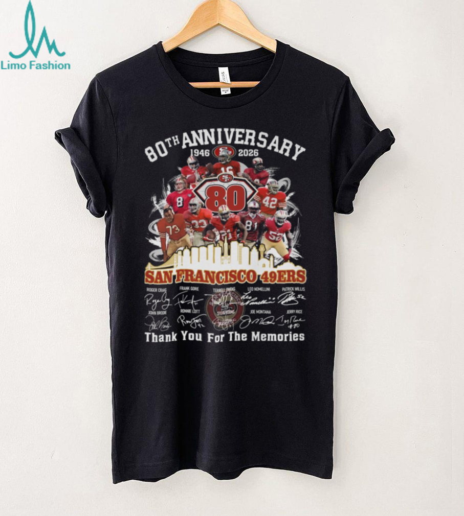 San Francisco 49ers 80th Anniversary 1946 2026 Signatures Shirt San Francisco 49ers 80th Anniversary 1946 2026 Signatures Shirt