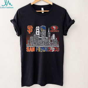 San Francisco City of Champions Sports Team Skyline Players T Shirt Recovered