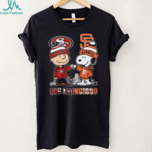 San Francisco Sports Fan Fusion Charlie Brown & Snoopy 49ersGiants T Shirt