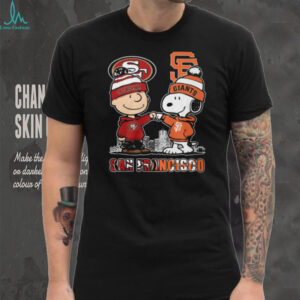San Francisco Sports Fan Fusion Charlie Brown & Snoopy 49ersGiants T Shirt